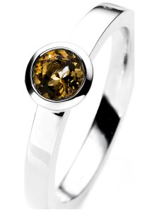 Luna Creation - Ring - Damen - Weißgold 18K - Citrin - 0.5 ct - 1B702W856-1 - Weite 56