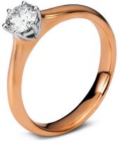 Diamantring Ring - 18K 750 Rotgold - Weissgold - 0.5 ct. - Weite 54