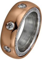 Diamantring Ring - 18K 750/- Rotgold / Weissgold - 2.02 ct. - Weite 56
