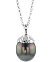 Luna-Pearls Perlencollier Tahitiperle 15-16 mm 925 Silber...