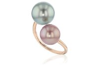 Luna-Pearls - 008.0515 - Ring - 585 Roségold - Tahiti-Zuchtperle 11-12 mm - Süßwasser-Zuchtperle 9-10 mm