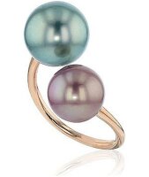 Luna-Pearls Perlenring Tahitiperle 11-12 mm Süßwasserperle 9-10 mm 585 Rosegold