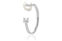 Luna-Pearls Perlenring Akoyaperle 6-6,5 mm 585 Weissgold 2 Diamanten 0,05 ct.