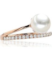 Luna-Pearls - 005.1006 - Ring - 585 Rosegold - Akoya-Zuchtperle 7.5-8mm - 21 Brillanten H/SI 0,23 ct.