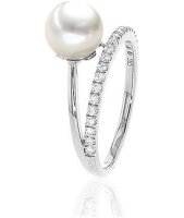 Luna-Pearls - 005.1005 - Ring - 585 Weißgold - Akoya-Zuchtperle 7.5-8mm - 21 Brillanten H/SI 0,23 ct.