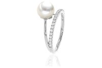 Luna-Pearls Perlenring Akoyaperle 7,5-7 mm 585 Weissgold 21 Brillanten 0,23 ct.