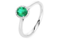 Edelstein-Ring Diamanten 0.08 ct. Smaragd 0.46 ct. Grösse 54
