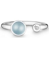 QUINN - Ring - Silber - Diamant - Blautopas - Wess. (H) - Weite 56 - 21191658