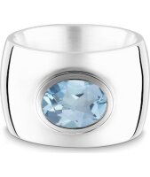 QUINN - Ring - Damen - Silber 925 - Edelstein - Blautopas - Weite 56 - 21039658