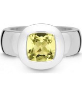 QUINN - Ring - Damen - Silber 925 - Edelstein - Lemonquarz - Weite 56 - 21003648