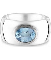 QUINN - Ring - Damen - Silber 925 - Edelstein - Blautopas - Weite 56 - 21033658