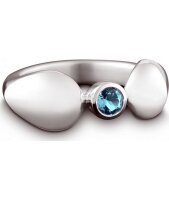 QUINN - Ring - Damen - Silber 925 - Edelstein - Blautopas - Weite 56 - 21038658