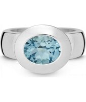 QUINN - Ring - Damen - Silber 925 - Edelstein - Blautopas - Weite 56 - 21002658