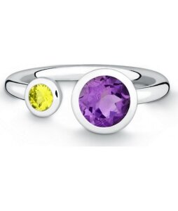 QUINN - Ring - Colors - Silber - Edelstein - Amethyst - Weite 56 - 21024633