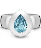 QUINN - Ring - Damen - Silber 925 - Edelstein - Blautopas...