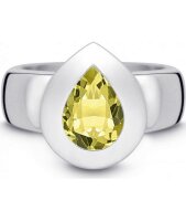 QUINN - Ring - Damen - Silber 925 - Edelstein - Lemonquarz - Weite 56 - 21004648