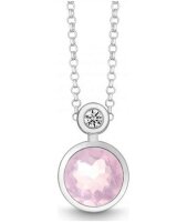 QUINN - Halskette - Silber - Diamant - Rosa Quarz - Wess....