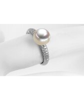 Luna-Pearls - 005.0979 - Ring - 585 Weißgold - Süßwasser-Zuchtperle 8-8,5mm - 60 Brillanten H/SI 0,39 ct.