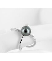 Luna-Pearls - 005.0984 - Ring - 585 Weißgold - Tahiti-Zuchtperle 8-9mm - 6 Brillanten H/SI 0,04 ct.