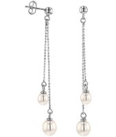 Luna-Pearls Ohrschmuck H&auml;nger SW Silber rhod. 925...
