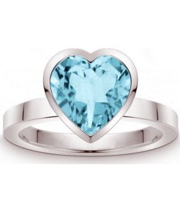 Quinn - Silberring mit Blautopas in Herzform - 021187658