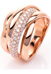Diamantring Ring - 18K 750/- Rotgold - 0.7 ct. - 1B756R854 - Ringweite: 54