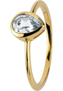 Jacques Lemans - Ring Sterlingsilber vergoldet mit White Topaz - SE-R123D