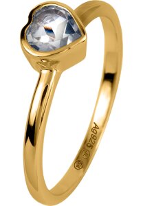 Jacques Lemans - Ring Sterlingsilber vergoldet mit White Topas - SE-R157C