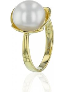 Luna-Pearls - 008.0564 - Ring - 585 Gelbgold - Süßwasser-Zuchtperle 10.5-11mm - Weite 53