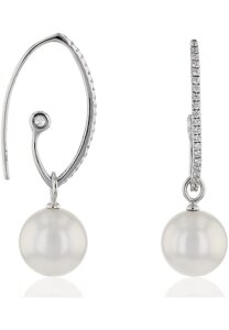 Luna-Pearls - 315.0371 - Ohrhänger - 925 Silber rhodiniert - Süßwasserperle 10.5-11 mm - Zirkonia