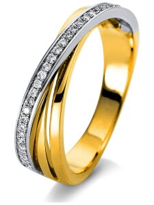 Luna Creation - Ring - Damen - Gelbgold 18K - Diamant 0.16 ct - 1A216GW854-1 - Weite 54