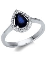 Luna Creation - Ring - 750/-WG - Diamant 0.12ct - Saphir...