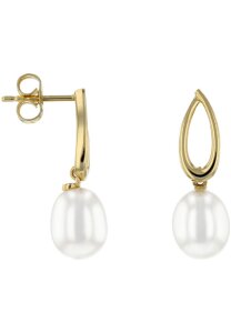 Luna-Pearls Ohrringe 585 Gelbgold Süßwasser-Zuchtperle - HS1486