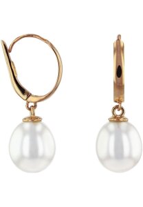 Luna-Pearls - HS1275 - Ohrhänger mit Bügel - 585 Rotgold - Süßwasser-Zuchtperle