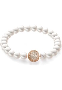 Luna-Pearls Armband 925 Silber rosé-verg. Süßwasser-Zuchtperle Zirkonia - HS1175