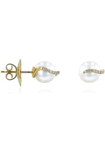 Luna-Pearls Ohrringe 750 GG Brillant H SI 0,09 ct. Südsee-Zuchtperle - HS1136