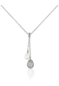 Luna-Pearls Collier 925 Silber rhod. Süßwasser-Zuchtperle Zirkonia - HS1133
