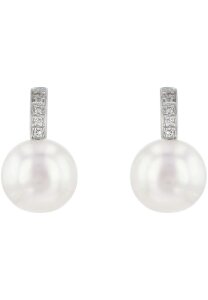 Luna-Pearls Ohrringe 585 WG Brillant H SI 0,10 ct. Süßwasser-Zuchtperle - HS1124