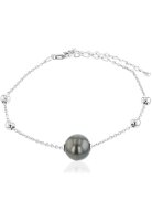 Luna-Pearls Armband 925 Silber rhod. Tahiti-Zuchtperle -...