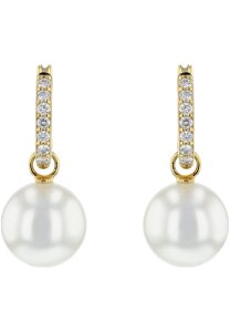 Luna-Pearls Ohrringe 750 GG 14 Brill. H SI 0,29 ct. Südsee-Zuchtperle - 314.0321