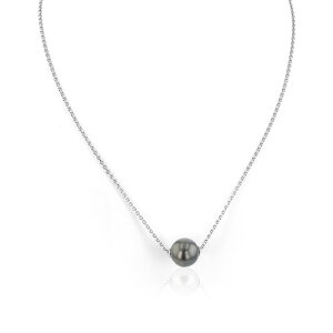 Luna-Pearls - Collier - Kette - 925 Silber rhod. - Tahiti-Zuchtperle - 216.0617