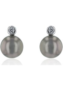 Luna-Pearls Ohrringe 750 WG Tahiti-Zuchtperle 2 Brill. H SI 0,11 ct. - 313.0235