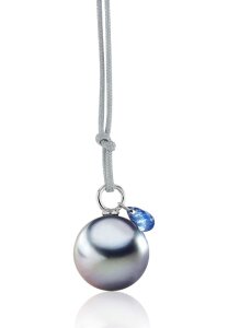 Luna-Pearls Collier 750 WG blauer Saphir Tahiti-Zuchtperle - 204.1377