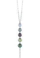 Luna-Pearls Collier 750 Weissgold Tahiti-Zuchtperle -...