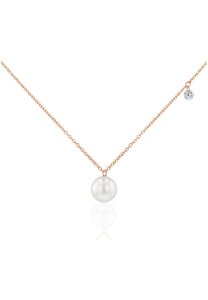 Luna-Pearls Collier 750 Rotgold Brillant 0,06 ct. Akoya-Zuchtperle - 214.0345