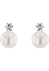 Luna-Pearls Ohrringe 750 GG 2 Brill. H SI 0,40 ct. Akoya-Zuchtperle - 312.1563