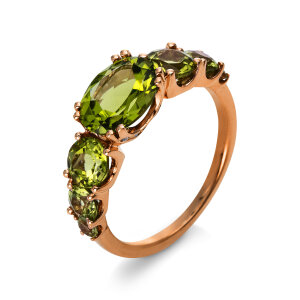 Luna Creation - Ring - Rotgold 18K - Diamant 0.03ct Peridot - 1S045R854-2 - Weite 54