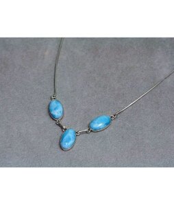 Luna-Pearls Edelstein Collier 925/- Silber