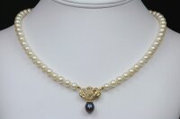 Luna-Pearls Akoya Perlencollier Perlenkette 28 Diamanten HKS65