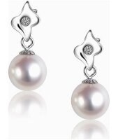 Luna-Pearls - O4-AE0048 - Ohrstecker - Akoyaperlen 7.5mm - Diamanten: 0.02ct. (W/SI) - 585 Gold